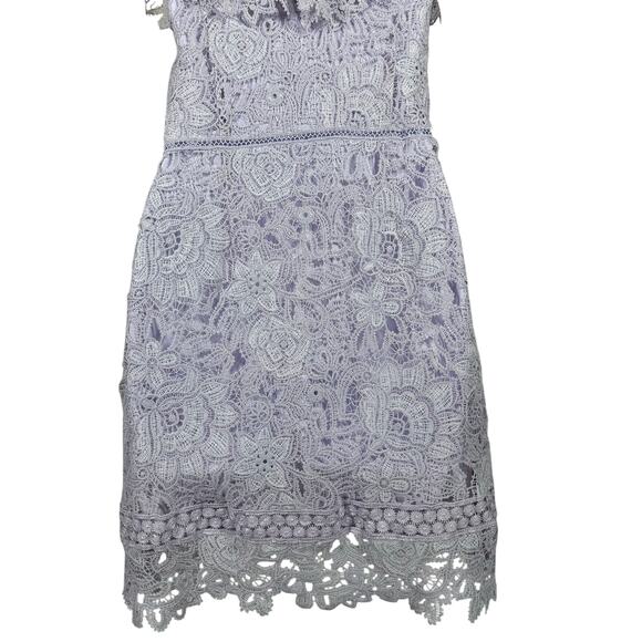 Saylor Adowa Lace Ruffle Mini Dress Women’s‎ Size Small Lavender Romantic Pastel - Picture 8 of 15